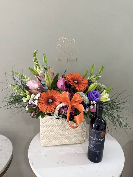 Flores y vino