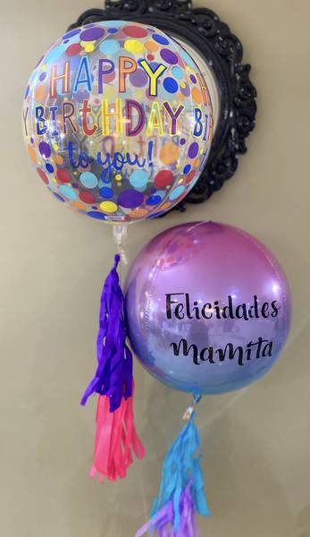 2 globos redondos felicidades